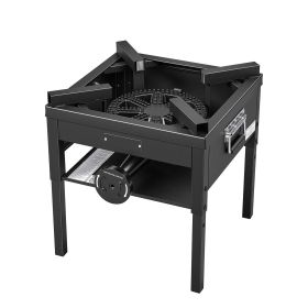Single Burner Outdoor Propane Gas Stove, 200,000 BTU Propane LPG Gas Camping Stove, Heavy Duty Carbon Steel Outdoor Cooker