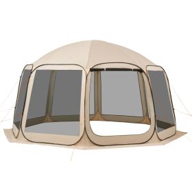 Screen House Tent, 15 x 13.8 ft, 12-15 Person Pop Up Screen Tent, Portable Screened in Canopy with Carry Bag, Netting Sides, Ground Stakes, for G